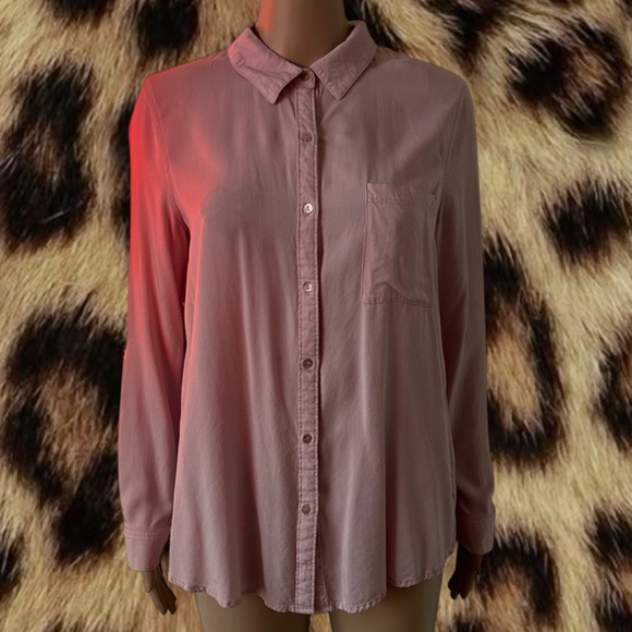 BECOOL Pink Button Up Top - Picture 1 of 4